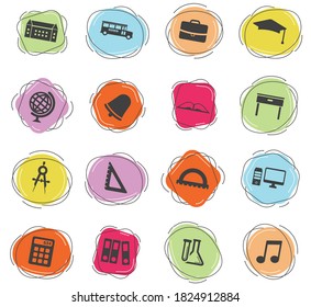 School color vector icons for web and user interface