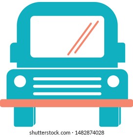 School commercial van trendy icon on white background for web graphic