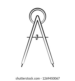 school compass doodle on white background