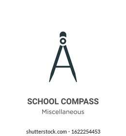 School compass glyph icon vector on white background. Flat vector school compass icon symbol sign from modern miscellaneous collection for mobile concept and web apps design.