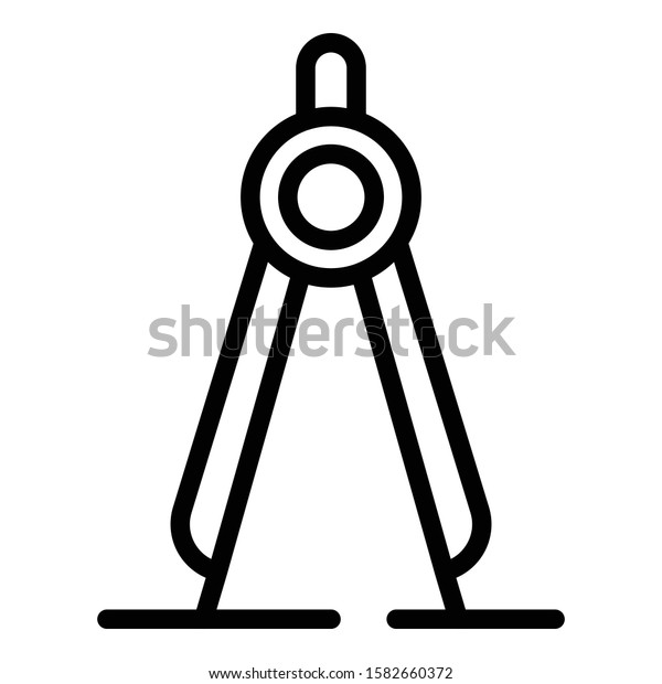 School compass icon. Outline\
school compass vector icon for web design isolated on white\
background