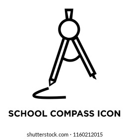 School Compass icon vector isolated on white background, School Compass transparent sign , linear symbol and stroke design elements in outline style