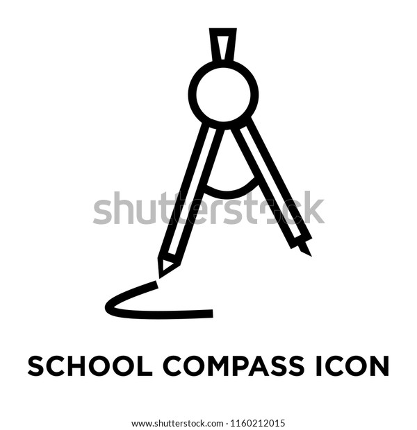 School Compass icon vector isolated on\
white background, School Compass transparent sign , linear symbol\
and stroke design elements in outline\
style