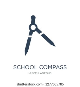 school compass icon vector on white background, school compass trendy filled icons from Miscellaneous collection, school compass vector illustration