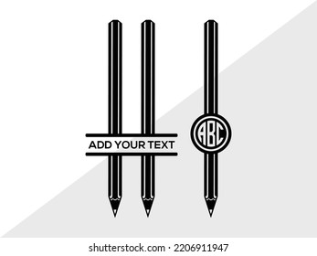 School Compass With Pencil Monogram SVG Printable Vector Illustration