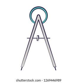 school compass supply on white background