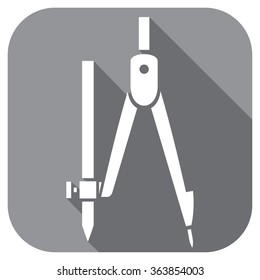 school compasses with pencil flat icon