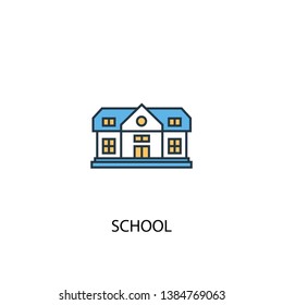 School concept 2 colored line icon. Simple yellow and blue element illustration. School concept outline symbol design