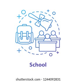 School concept icon. Education. Day of Knowledge idea thin line illustration. September 1st. Vector isolated outline drawing