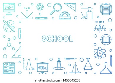 School concept modern outline frame - vector illustration on white background