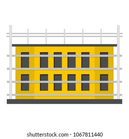 School construction icon. Flat illustration of school construction vector icon for web