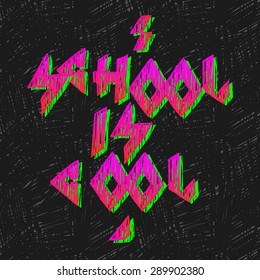 School is cool, background, vector illustration.