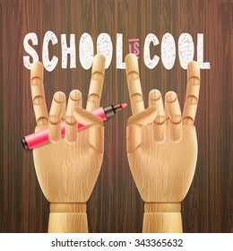 School is cool, education poster, vector illustration.