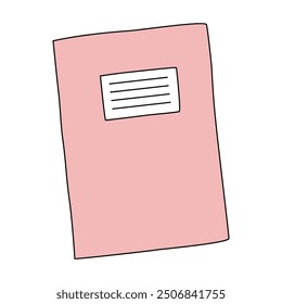 School copybook or exercise book, back to school concept, doodle style vector
