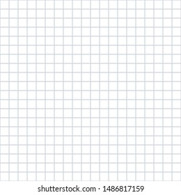 School copybook paper sheet vector seamless pattern. Light grey realistic lines. Eps 10