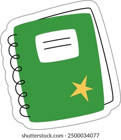 School Copybook Sticker Vector Illustration