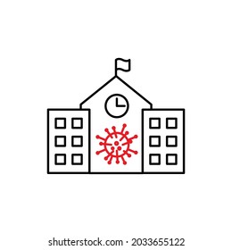 School coronavirus icon editable stroke