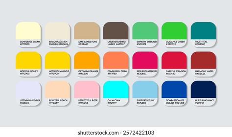 School Counselor Color Guide Palette with Color Names. Catalog Sample Counselors with RGB HEX codes and Names. Colors Palette, School Counselor Color Palette, Fashion Trend School Counselor Color