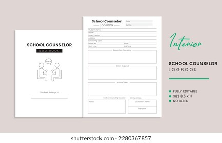 School Counselor Log Book Kdp Interior Template