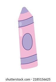 school crayon cartoon icon isolated