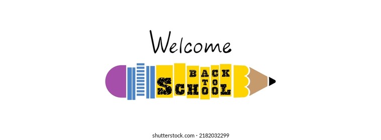 School creative pencil and back to school invitation.