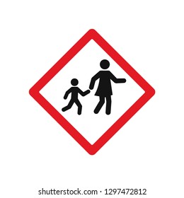 School crossing road sign