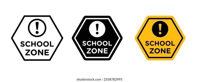 School crossing sign vector set