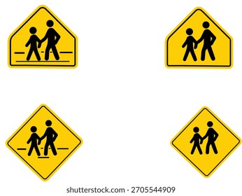 Conjunto de Vector de señal de cruce escolar