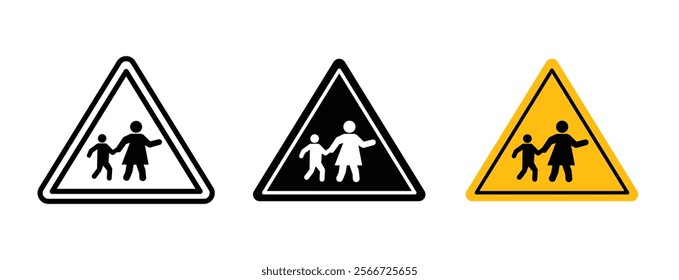 School crossing signs vector collection pack