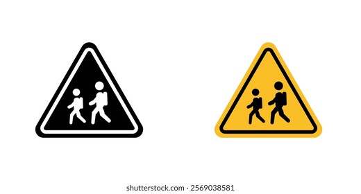 School crossing signs vector graphic pack