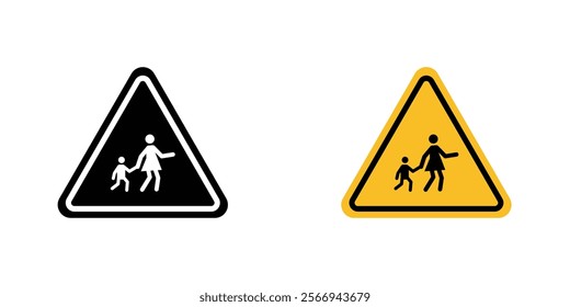School crossing signs. vector signs set