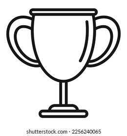 Vector de contorno de icono de copa escolar. Examen de prueba. Comprobación de papel