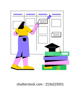 School curriculum abstract concept vector illustration. Homeschooling program, K-12 school subjects, education, teaching plan, curriculum overview, academic course content abstract metaphor. svg