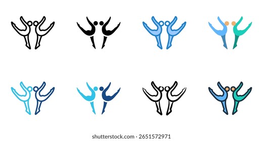 School Dance icon set multiple style collection 
