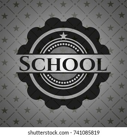 School dark emblem. Retro