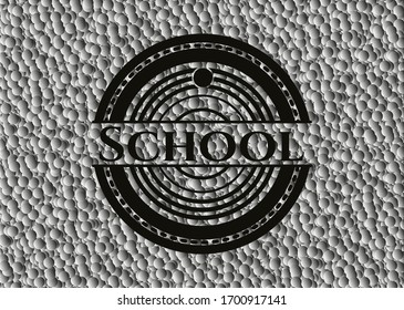 School dark icon or emblem with bubbles background. Vector Illustration. Detailed.