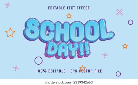 school day 3d text effect design