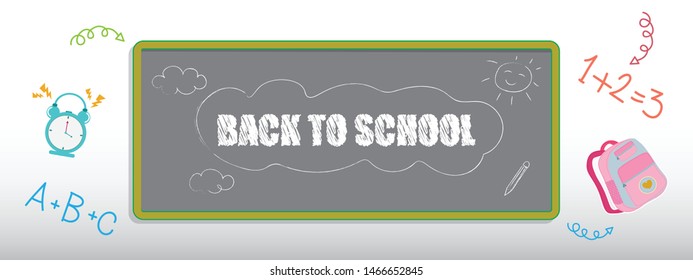 ฺBack to School day illustration vector design colofrul education doodle 