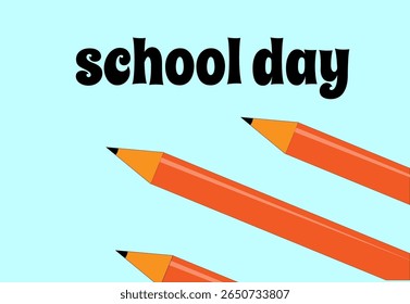 school day pencils on a light background,