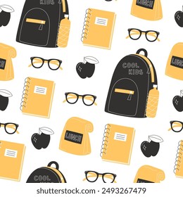 Patrón sin fisuras con los útiles escolares