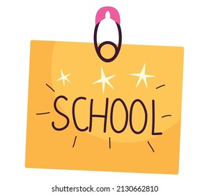school design with note with a clip