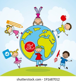 School design over background, vector illustration