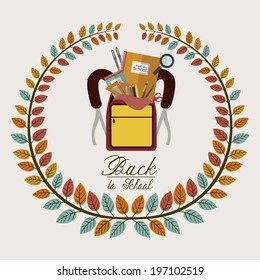 School design over beige background, vector illustration