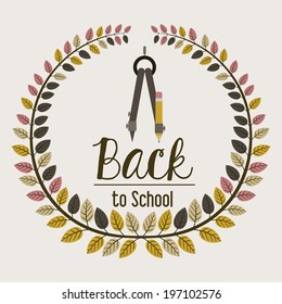 School design over beige background, vector illustration