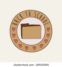 School design over beige background, vector illustration