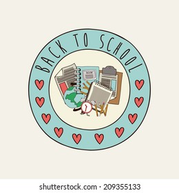 School design over beige background, vector illustration