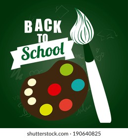 School design over blackboard texture background, vector illustration