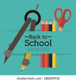 school design over blue  background vector illustration