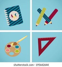 School design over blue background, vector illustration