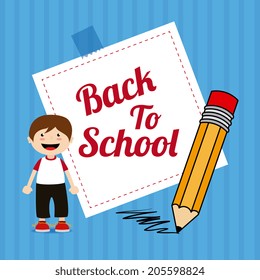 School  design over blue background, vector illustration